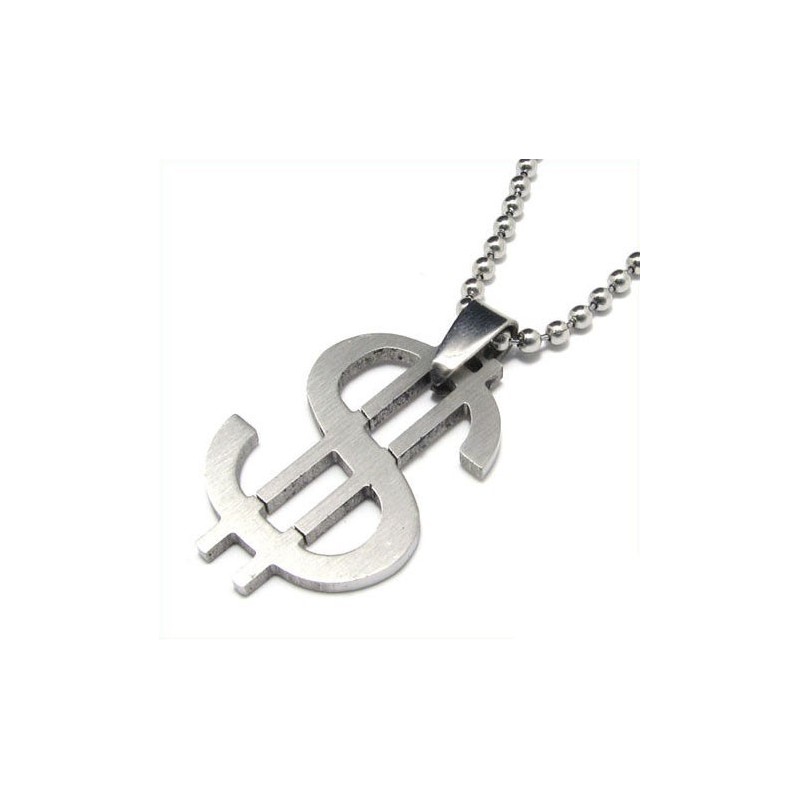 Cool Man Dollar Symbool Pure Titanium Ketting Hanger Gratis Ketting