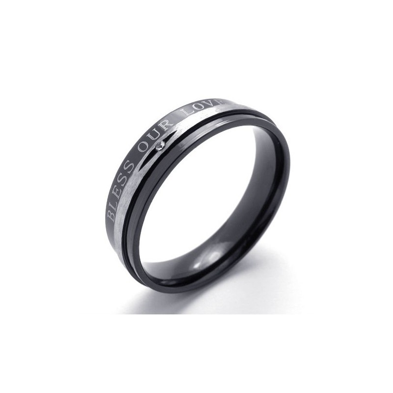 Diamanten Zwarte Titanium Ring Diamanten Zwarte Titanium Ring