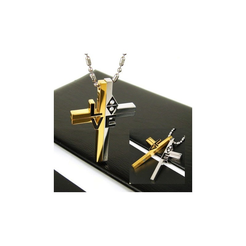 Cool Man Love Cross Pure Titanium Hanger Cadeau Cool Man Love Cross Pure Titanium Hanger Cadeau