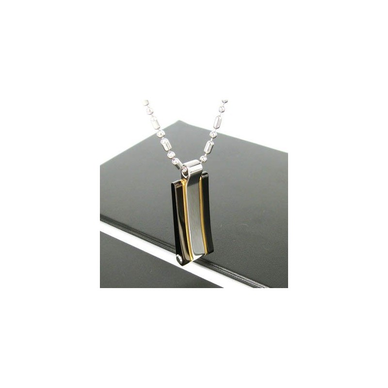Sutra Man 24K Gouden Gepolijste Titanium Stalen Hanger Ketting Sutra Man 24K Gouden Gepolijste Titanium Stalen Hanger Ketting