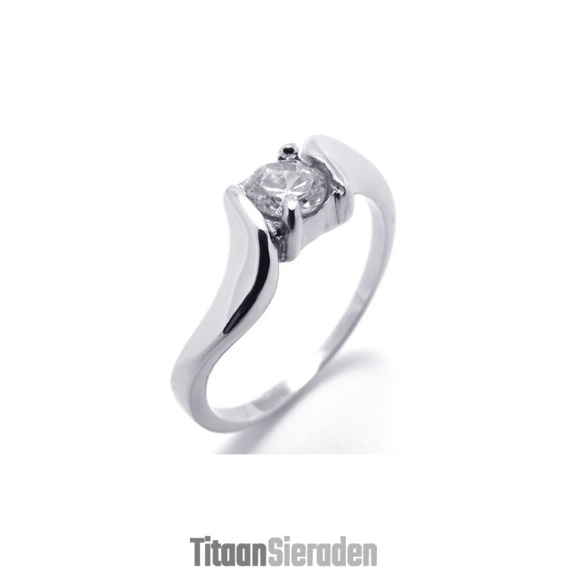 Diamanten Dames Titanium Ring
