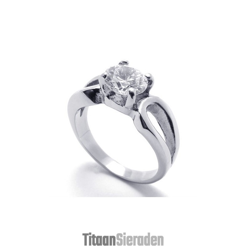 Dames Diamanten Titanium Ring Dames Diamanten Titanium Ring