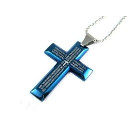 Man Blue Cross Pure Titanium Hanger Cadeau