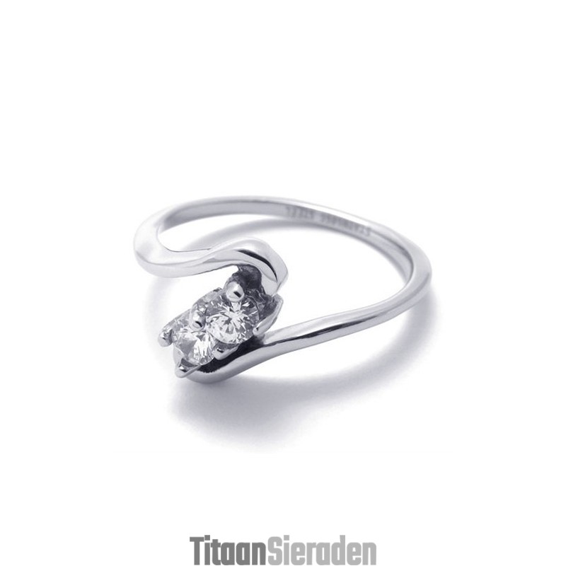 Diamanten Dames Titanium Ring