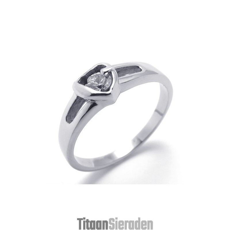 Diamanten Titanium Ring Voor Vrouwen