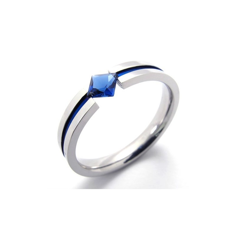 Blauwe Diamant Titanium Ring Blauwe Diamant Titanium Ring