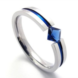 Blauwe Diamant Titanium Ring