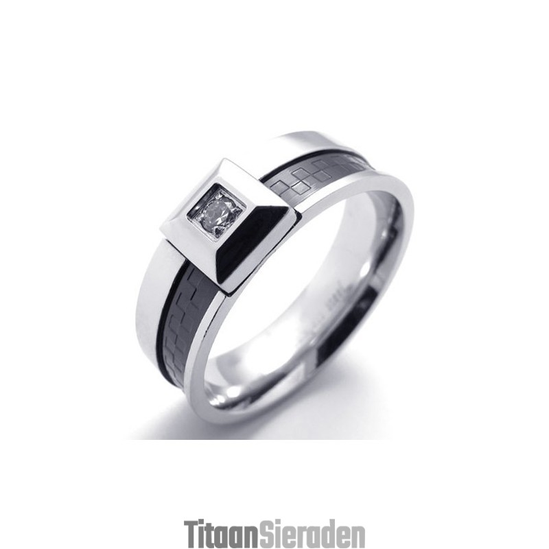 Diamanten Titanium Ring