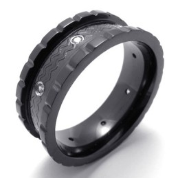 Zwarte Diamant Titanium Ring