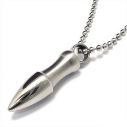Man Solid Bullet Pure Titanium Kettinghanger (Gratis Doos)