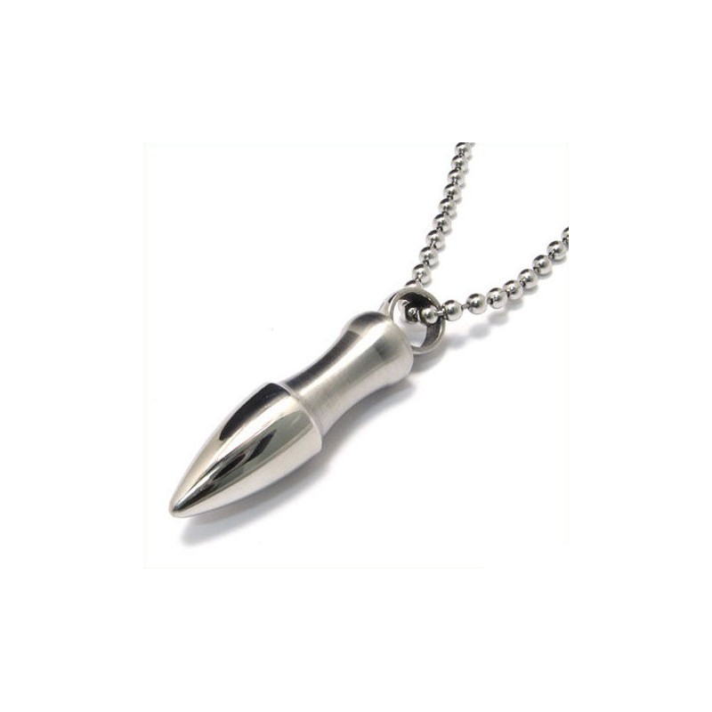 Man Solid Bullet Pure Titanium Kettinghanger (Gratis Doos) Man Solid Bullet Pure Titanium Kettinghanger (Gratis Doos)