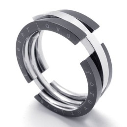 Puzzel Zwarte Titanium Ring
