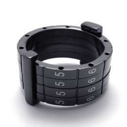 Zwarte Puzzle Code Lovers Titanium Ring