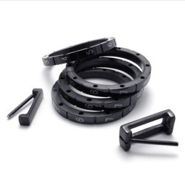 Zwarte Puzzle Code Lovers Titanium Ring