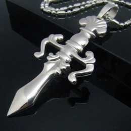 Cool Man Shining Sword Cross Pure Titanium Kettinghanger