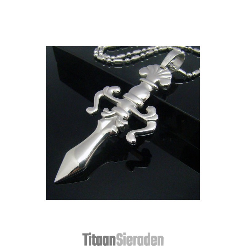 Cool Man Shining Sword Cross Pure Titanium Kettinghanger Cool Man Shining Sword Cross Pure Titanium Kettinghanger