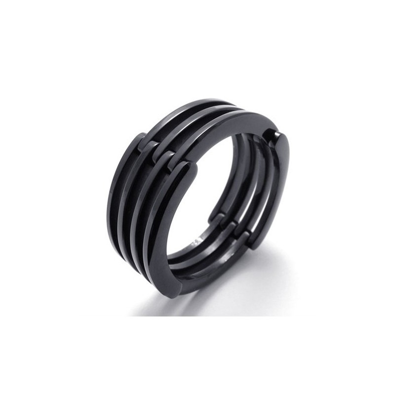 Zwarte Puzzel Titanium Ring