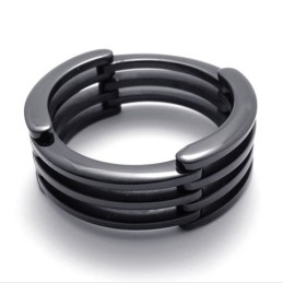 Zwarte Puzzel Titanium Ring