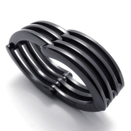 Zwarte Puzzel Titanium Ring