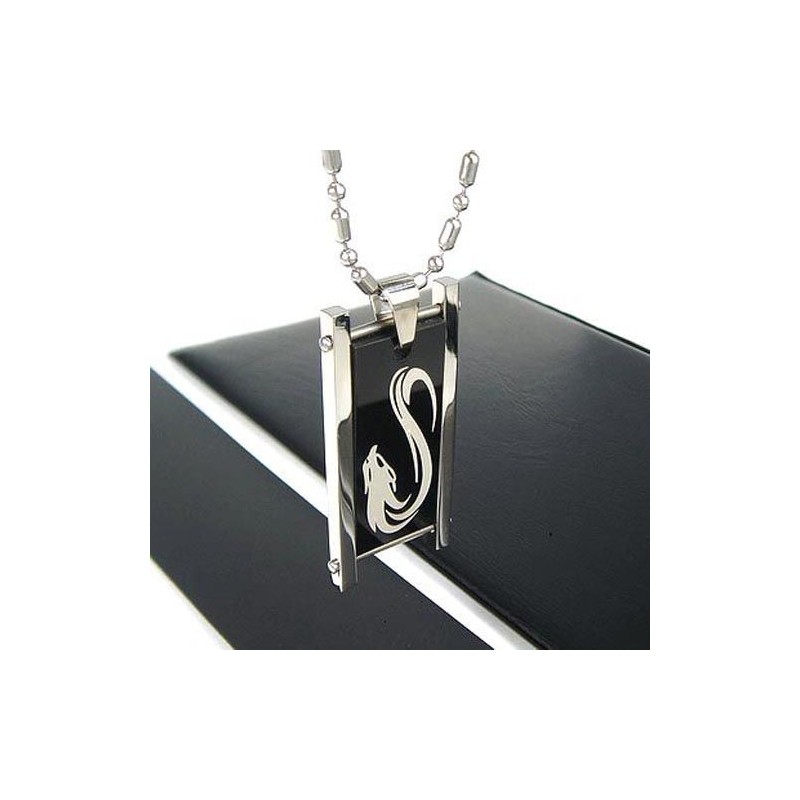 Man Zwart Patroon Wolf Pure Titanium Ketting Hanger Man Zwart Patroon Wolf Pure Titanium Ketting Hanger
