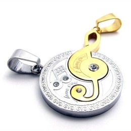 Gouden Muzieknoot Diamanten Liefhebbers Titanium Hanger