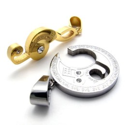 Gouden Muzieknoot Diamanten Liefhebbers Titanium Hanger