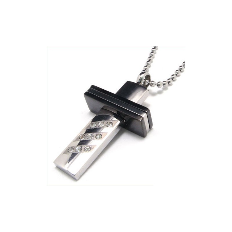 Man Hoogwaardige Kruis Edelsteen Pure Titanium Hanger Man Hoogwaardige Kruis Edelsteen Pure Titanium Hanger
