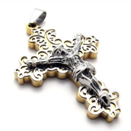 Gouden Kruis Jezus Titanium Hanger