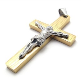 Jezus Gouden Titanium Kruis Hanger