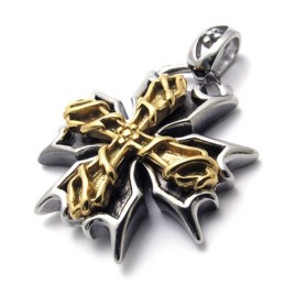 Gouden Kruisaccent Titanium Hanger