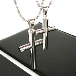 Man Cross Pure Titanium Hanger-Gratis Ketting-1 Stuk