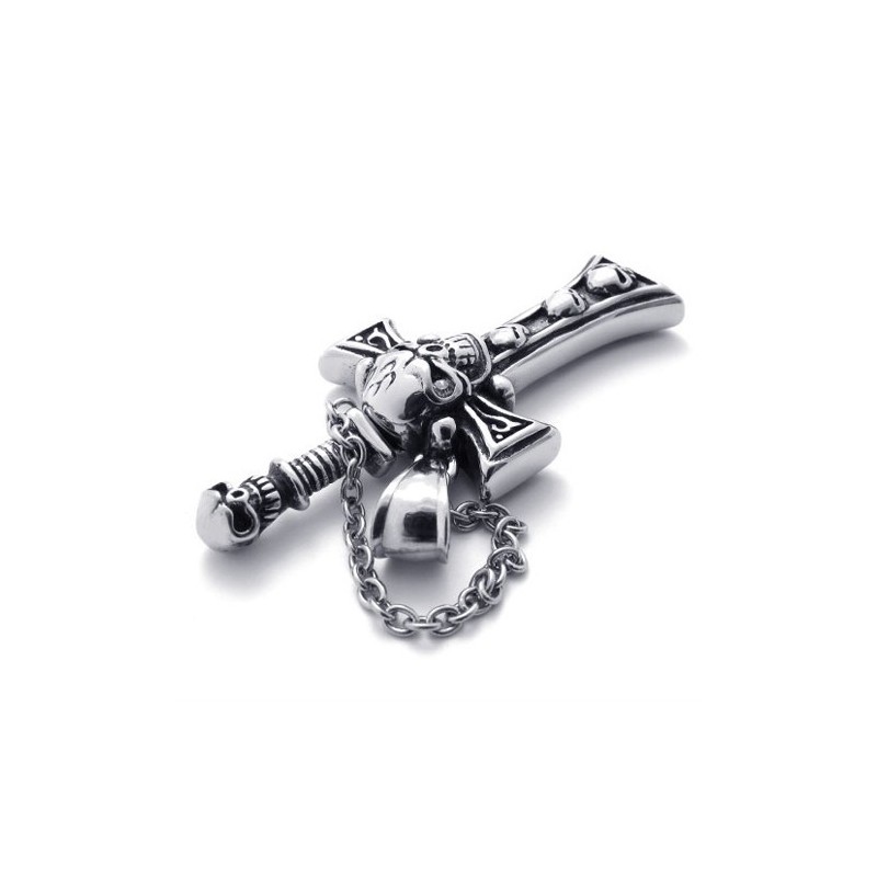 Schedel Dolk Titanium Kruis Hanger Schedel Dolk Titanium Kruis Hanger