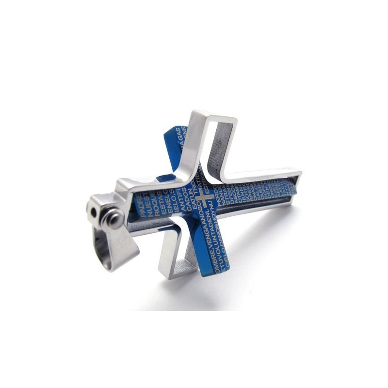 Blauwe Titanium Kruishanger Blauwe Titanium Kruishanger
