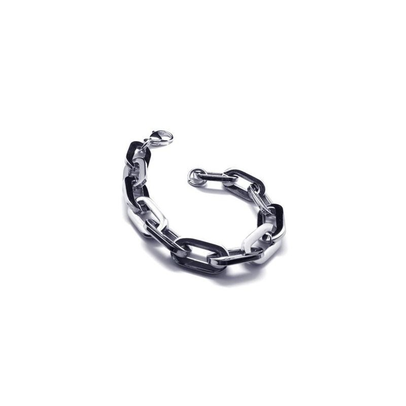 Heren Jongens Zilveren Pure Titanium Charm Links Armband