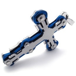 Blauwe Titanium Kruishanger