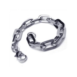 Heren Jongens Zilveren Pure Titanium Charm Links Armband