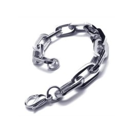 Heren Jongens Zilveren Pure Titanium Charm Links Armband