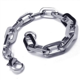 Heren Jongens Zilveren Pure Titanium Charm Links Armband