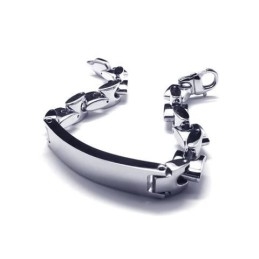 Heren Jongens Zilveren Pure Titanium Charm Chain Armband