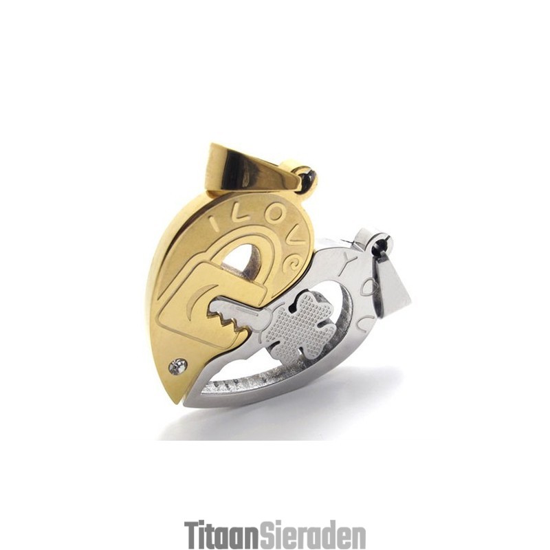 Gouden Accent Lovers Titanium Hanger Gouden Accent Lovers Titanium Hanger