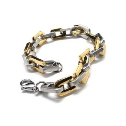 Heren Jongens Gouden Zilveren Pure Titanium Bedelarmband