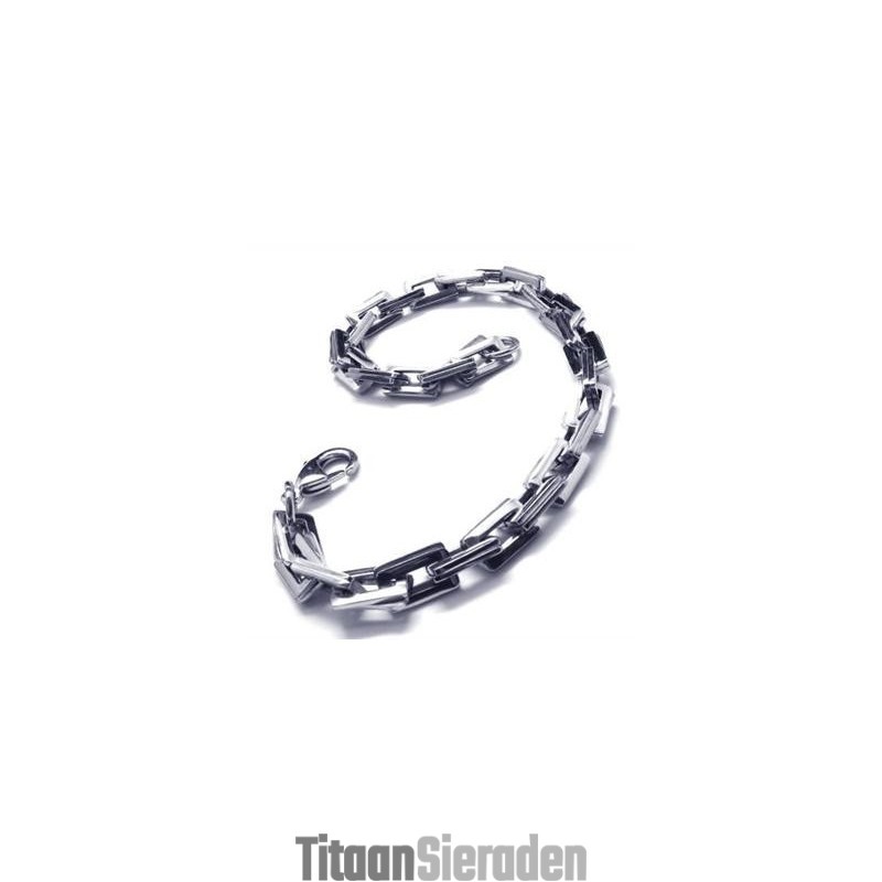 Heren Jongens Charm Zilveren Pure Titanium Schakels Armband