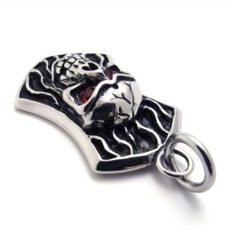 Schedel Met Rode Diamant Titanium Hanger