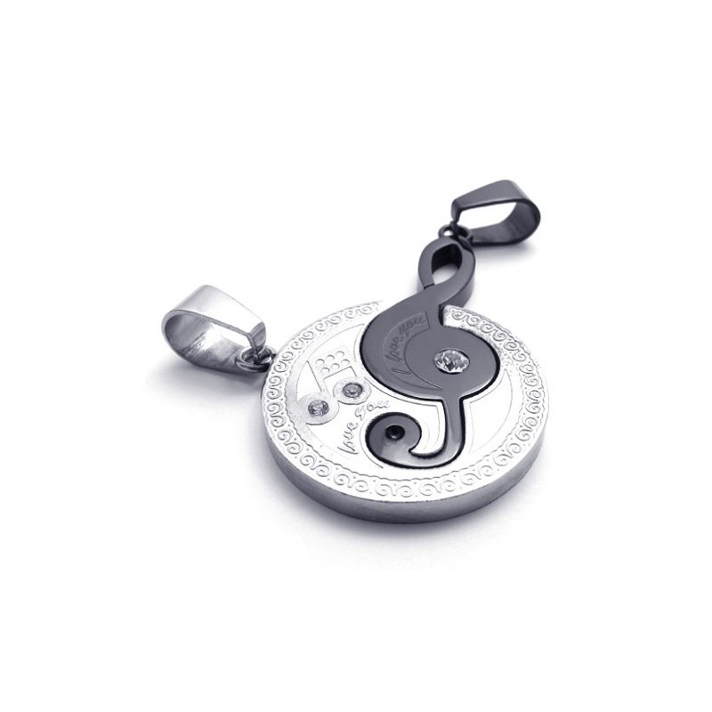 Zwarte Muzieknootliefhebbers Titanium Hanger Zwarte Muzieknootliefhebbers Titanium Hanger