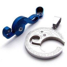 Titanium Hanger Met Blauwe Muzieknootliefhebbers