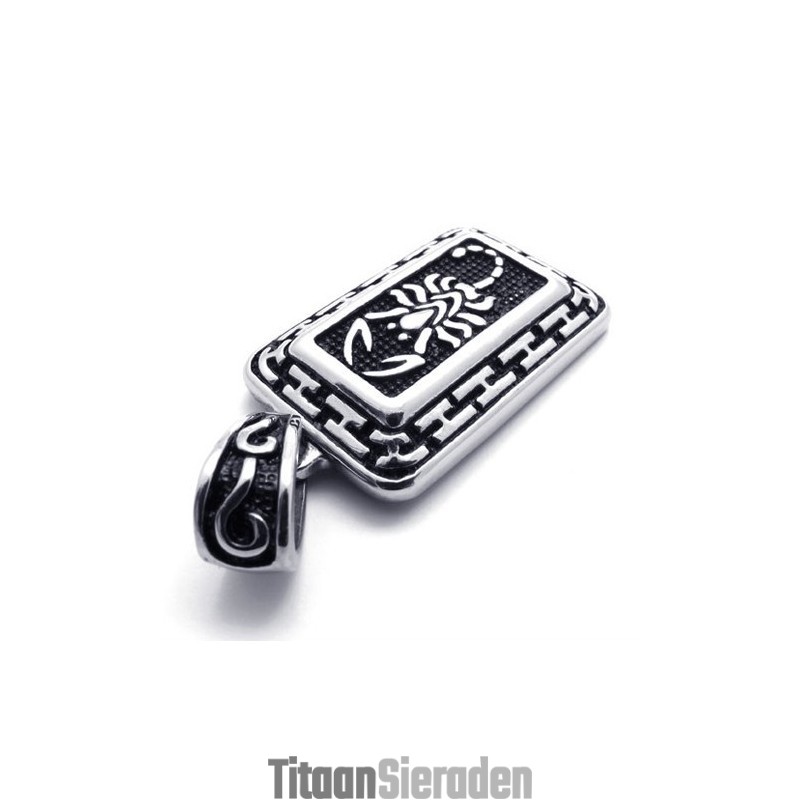 Schorpioen Dog Tag Titanium Hanger Schorpioen Dog Tag Titanium Hanger