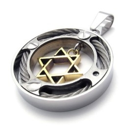 Kabelring Gouden Ster Lovers Titanium Hanger