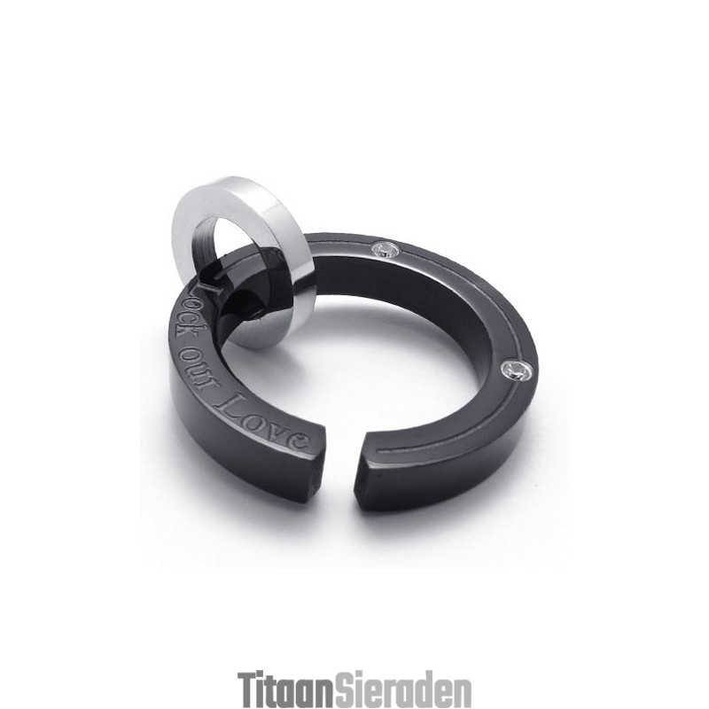 Zwarte Lovers Titanium Hanger Voor Heren Zwarte Lovers Titanium Hanger Voor Heren