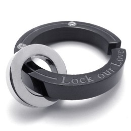 Zwarte Lovers Titanium Hanger Voor Heren