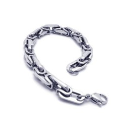 Heren Jongens Zilveren Pure Titanium Link Bedelarmband